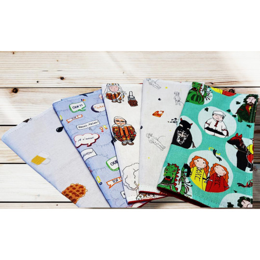 Lot de 5 serviettes de table - FOLKLORES BELGES