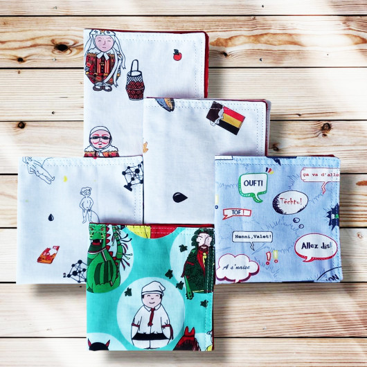 Lot de 5 serviettes de table - FOLKLORES BELGES