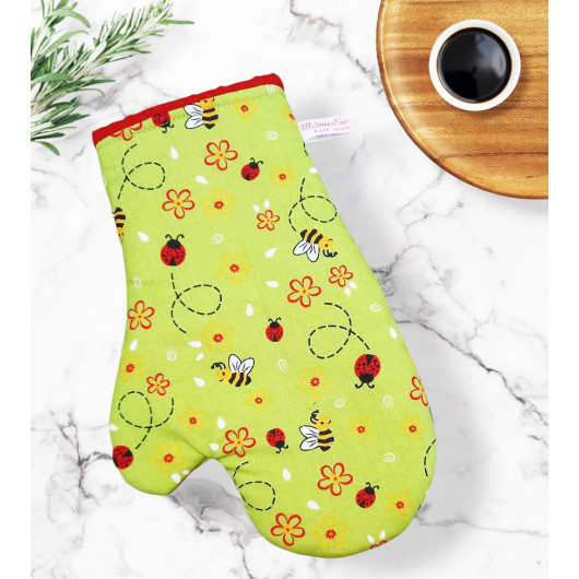 Oven mitt - LADYBUGS AND BEES