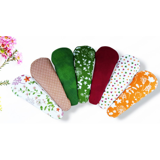 Pack 7 protège-strings lavables - FLEURS DES CHAMPS (17 cm)