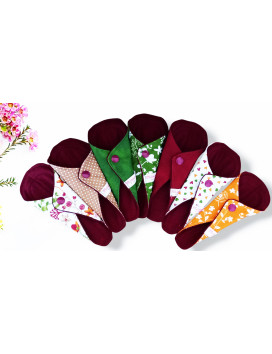 Pack 7 protège-strings lavables - FLEURS DES CHAMPS (17 cm)