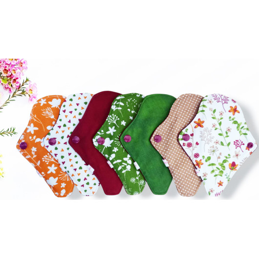Pack 7 protège-strings lavables - FLEURS DES CHAMPS (17 cm)