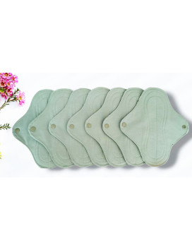 Pack 7 serviettes hygiéniques lavables EUCALYPTUS (M)