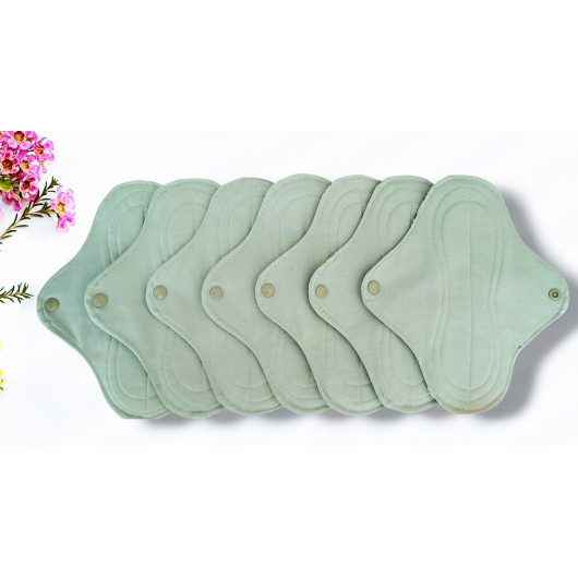 Pack 7 serviettes hygiéniques lavables EUCALYPTUS (M)