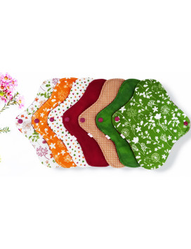 Pack 7 serviettes hygiéniques lavables - FLEURS DES CHAMPS (M)