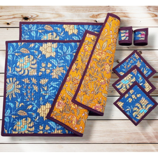 Sets de table avec sous-verres et ronds de serviette NIMAJ