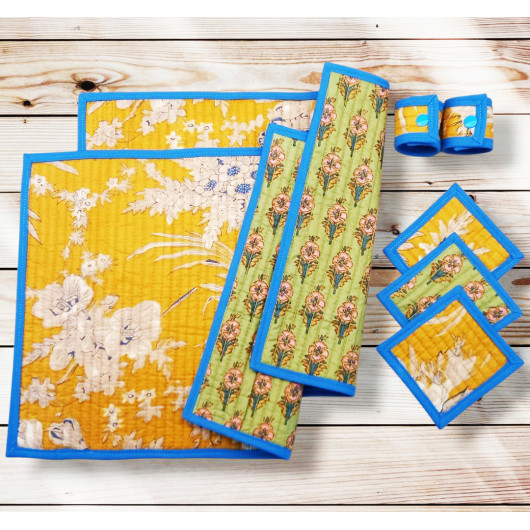 Placemats with coasters and napkin rings - TAWANG
