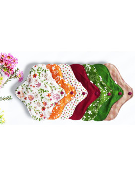 Pack de 7 compresas lavables - FLORES SILVESTRES (S)