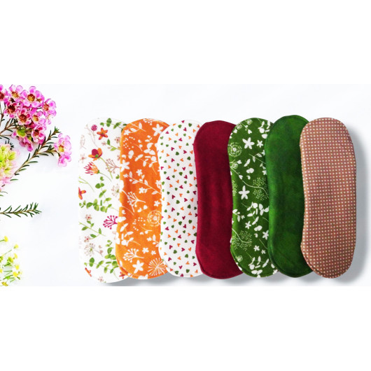 Pack 7 serviettes hygiéniques lavables - FLEURS DES CHAMPS (S)
