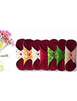 Pack 7 serviettes hygiéniques lavables - FLEURS DES CHAMPS (S)