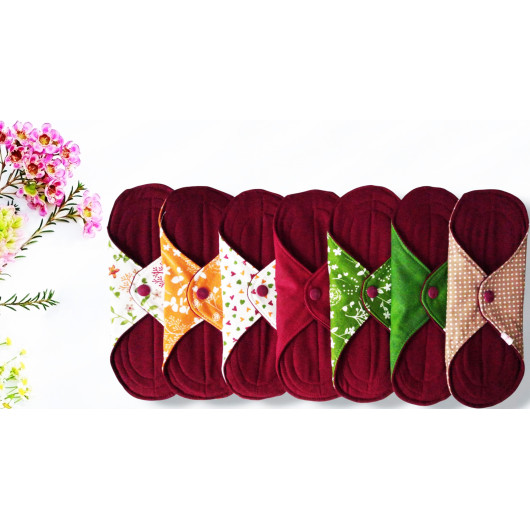 Pack 7 serviettes hygiéniques lavables - FLEURS DES CHAMPS (S)