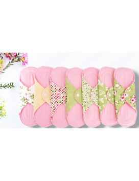 Pack 7 serviettes hygiéniques lavables - ROSES (M)