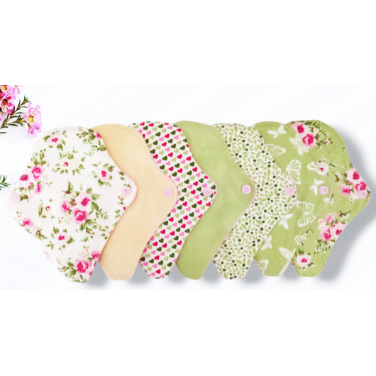 Pack 7 protège-strings lavables - ROSES (17 cm)