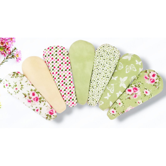 Pack 7 protège-strings lavables - ROSES (17 cm)