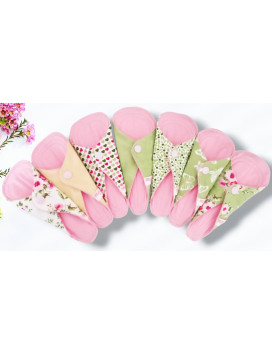 Pack 7 protège-strings lavables - ROSES (17 cm)