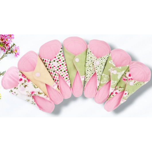 Pack 7 protège-strings lavables - ROSES (17 cm)
