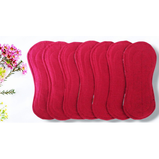 Pack 7 serviettes hygiéniques lavables sans ailettes - FLEURS DES CHAMPS (S)