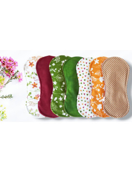 Pack 7 serviettes hygiéniques lavables sans ailettes - FLEURS DES CHAMPS (S)
