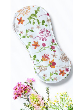 Pack 7 serviettes hygiéniques lavables sans ailettes - FLEURS DES CHAMPS (S)