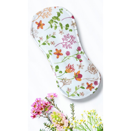 Pack 7 serviettes hygiéniques lavables sans ailettes - FLEURS DES CHAMPS (S)