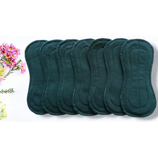 Pack 7 serviettes hygiéniques lavables sans ailettes - EUCALYPTUS (S)