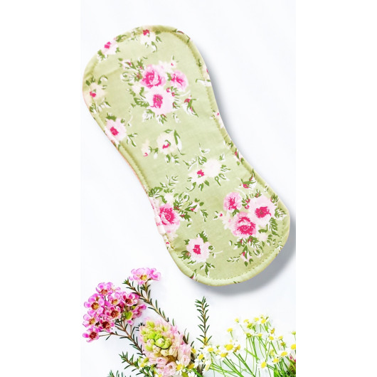 Pack 7 serviettes hygiéniques lavables sans ailettes - ROSES (S)