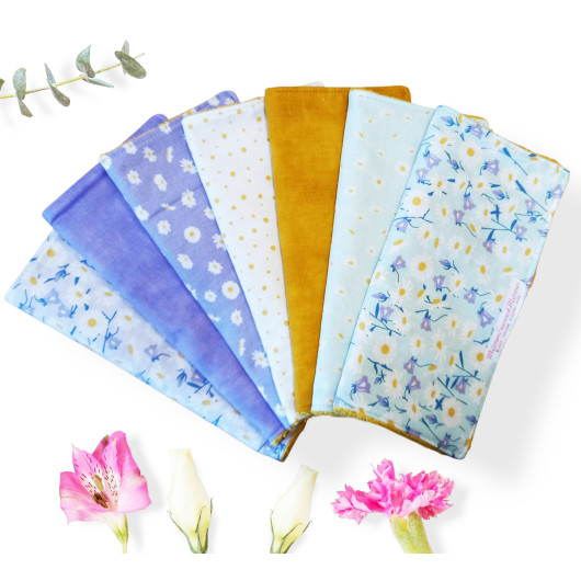 Essuie - tout lavable - PÂQUERETTES (7 feuilles)