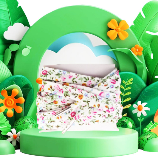 Paire de lacets en tissu - ROSES