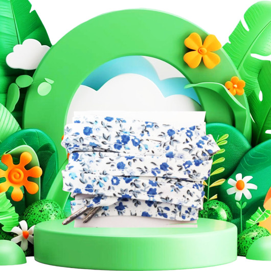 Paire de lacets en tissu - BLEUETS