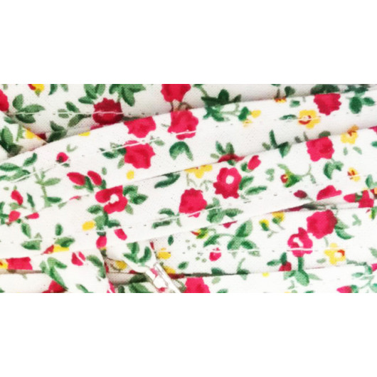 Paire de lacets en tissu - ROSES ROUGES