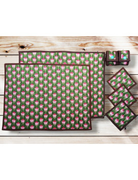 Sets de table avec sous-verres et ronds de serviette - NADU