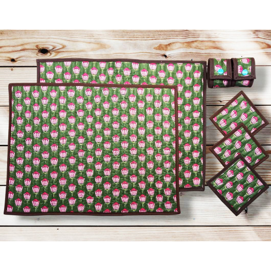 Sets de table avec sous-verres et ronds de serviette - NADU