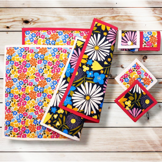Sets de table avec sous-verres et ronds de serviette - GLADYS