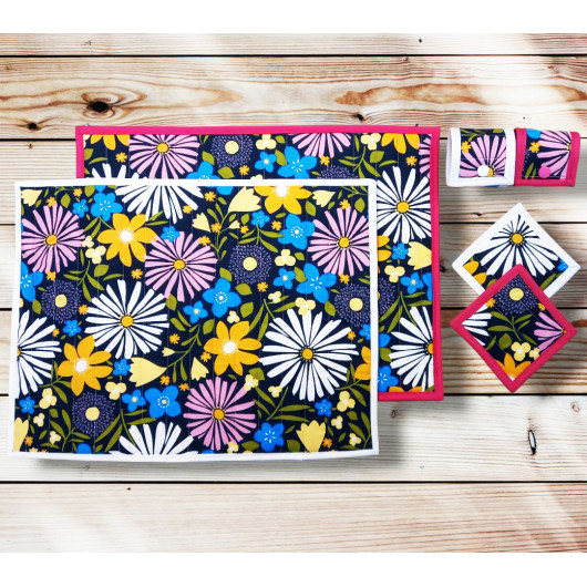 Sets de table avec sous-verres et ronds de serviette - GLADYS