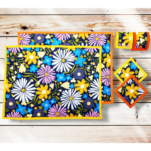 Sets de table avec sous-verres et ronds de serviette - GLADYS