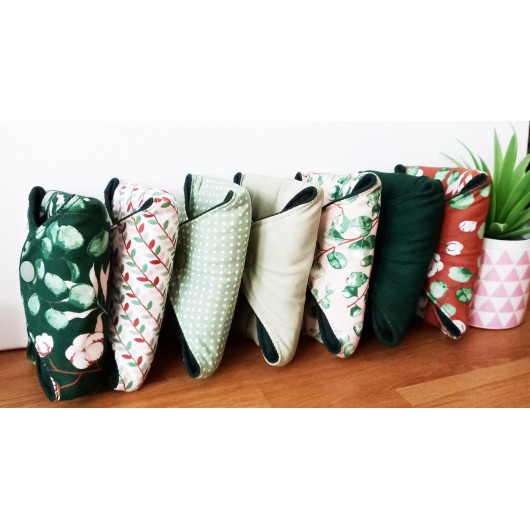 Pack 7 serviettes hygiéniques lavables EUCALYPTUS (XL/ NUIT)