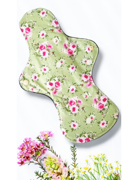 Pack 7 serviettes hygiéniques lavables ROSES (XL/ NUIT)