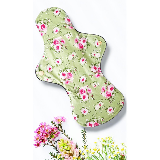 Pack 7 serviettes hygiéniques lavables ROSES (XL/ NUIT)
