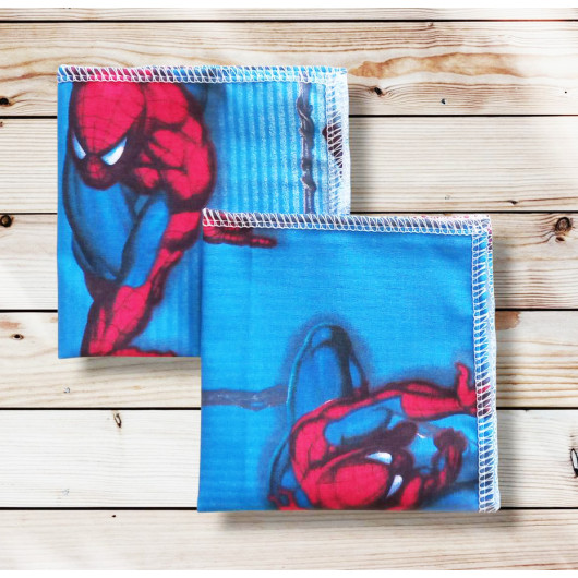 Fazzoletti di cotone lavabili e riutilizzabili - SPIDERMAN (22 x 22 cm)