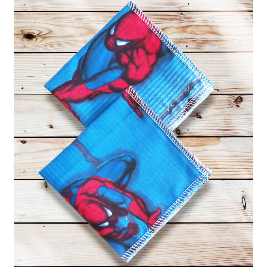 Mouchoirs en coton lavables et réutilisables - SPIDERMAN (22 x 22 cm)