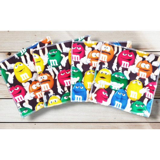 Mouchoirs en coton lavables et réutilisables - M&M'S