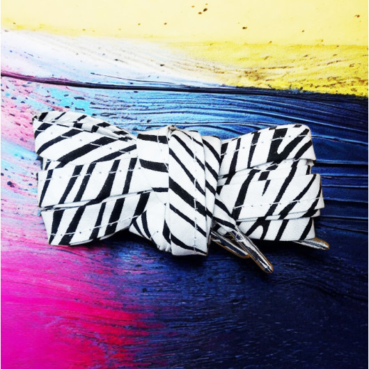 Paar stoffen veters - ZEBRA (zwart-wit)