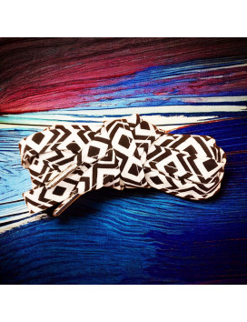 Paar stoffen veters - AZTECA (zwart-wit)