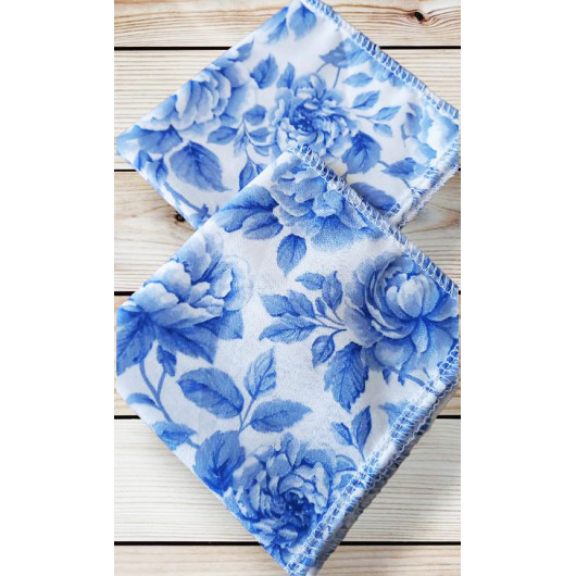 Mouchoirs en coton lavables et réutilisables - BRIDGERTON COBALT (20 x 20 cm)