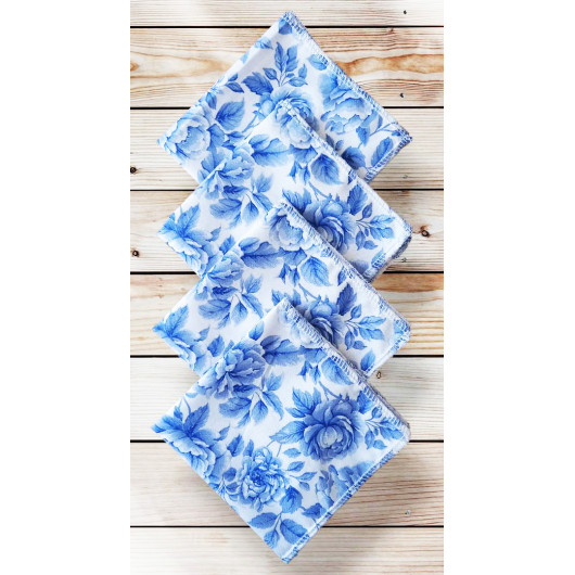 Mouchoirs en coton lavables et réutilisables - BRIDGERTON COBALT