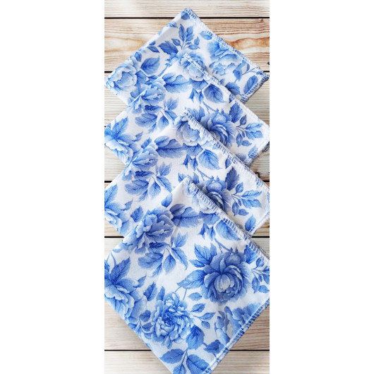 Mouchoirs en coton lavables et réutilisables - BRIDGERTON COBALT