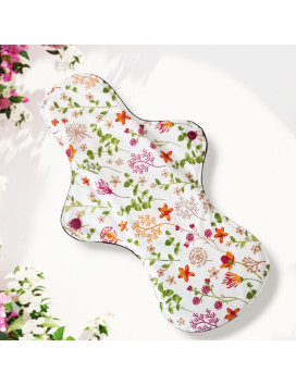 Pack 7 serviettes hygiéniques lavables - FLEURS DES CHAMPS - (XL/ NUIT)