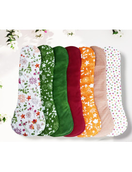 Pack 7 serviettes hygiéniques lavables - FLEURS DES CHAMPS - (XL/ NUIT)