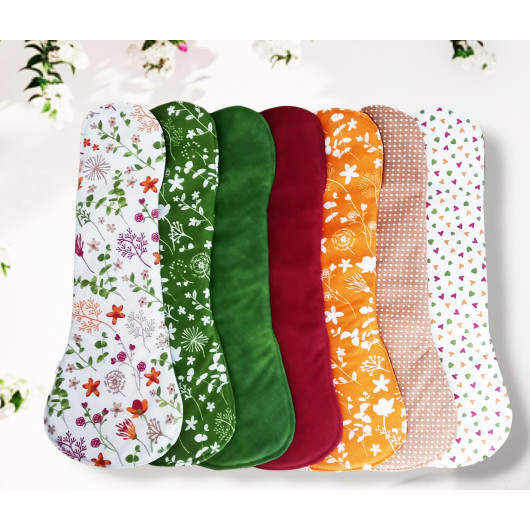 Pack 7 serviettes hygiéniques lavables - FLEURS DES CHAMPS - (XL/ NUIT)