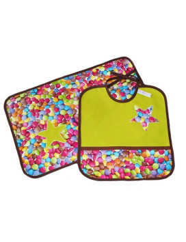 Children's bib and table set - GOURMANDISE -